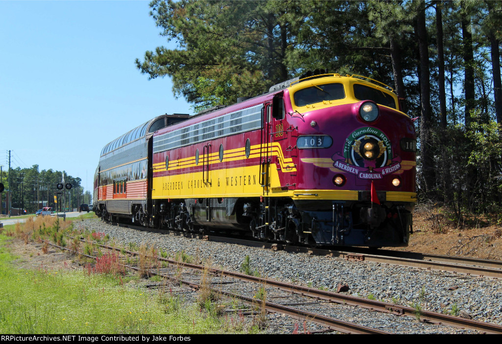 ACWR 103 Rounding a Curve East of Pinehurst.